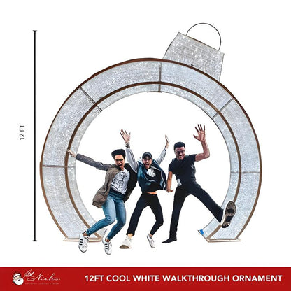 12FT Pure White Walkthrough Ornament Arch - Display