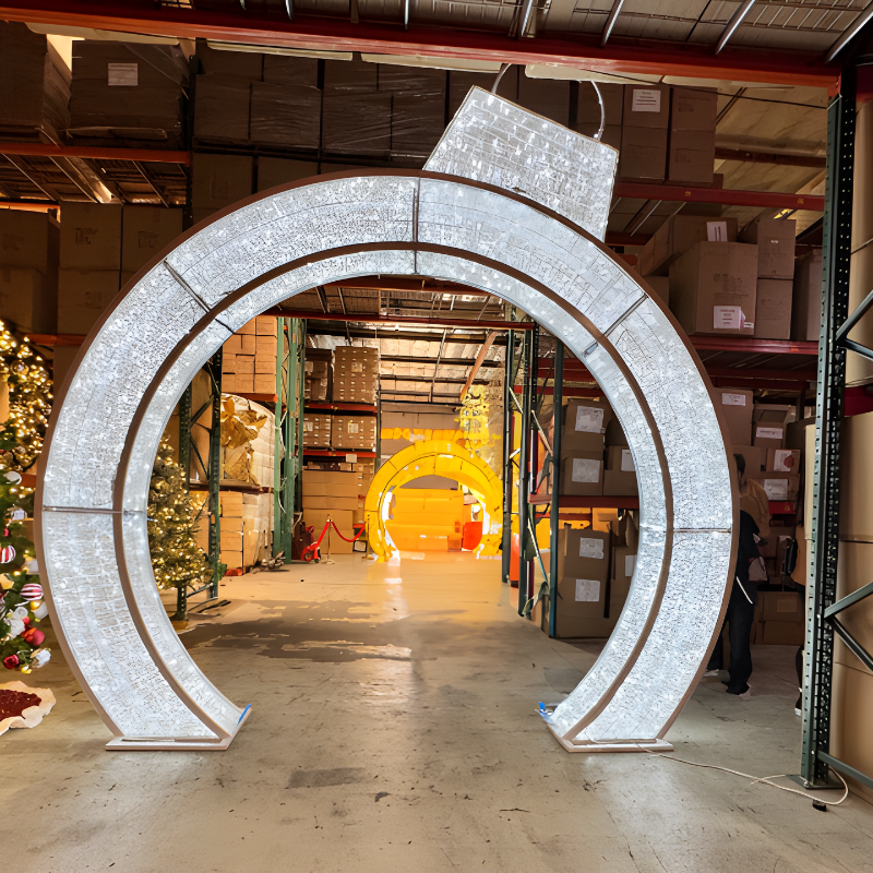 12FT Pure White Walkthrough Ornament Arch - Display