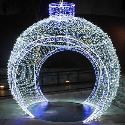 12FT Blue Tinsel Walkthrough Ornament Set 4PCS