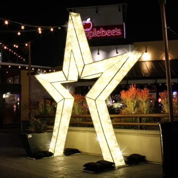 12FT Warm White Walkthrough Illuminated 3-D Star - Display