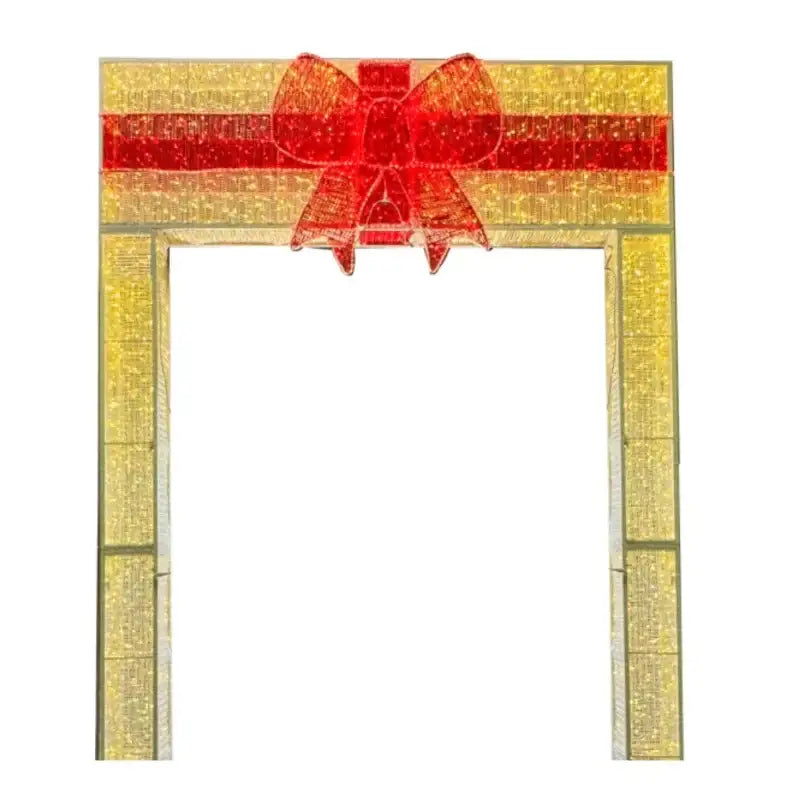 14FT Gold Gift Box Walkthrough Arch for Holiday Magic - Display