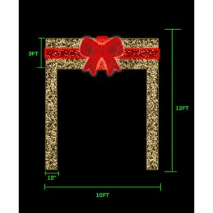 14FT Gold Gift Box Walkthrough Arch for Holiday Magic - Display