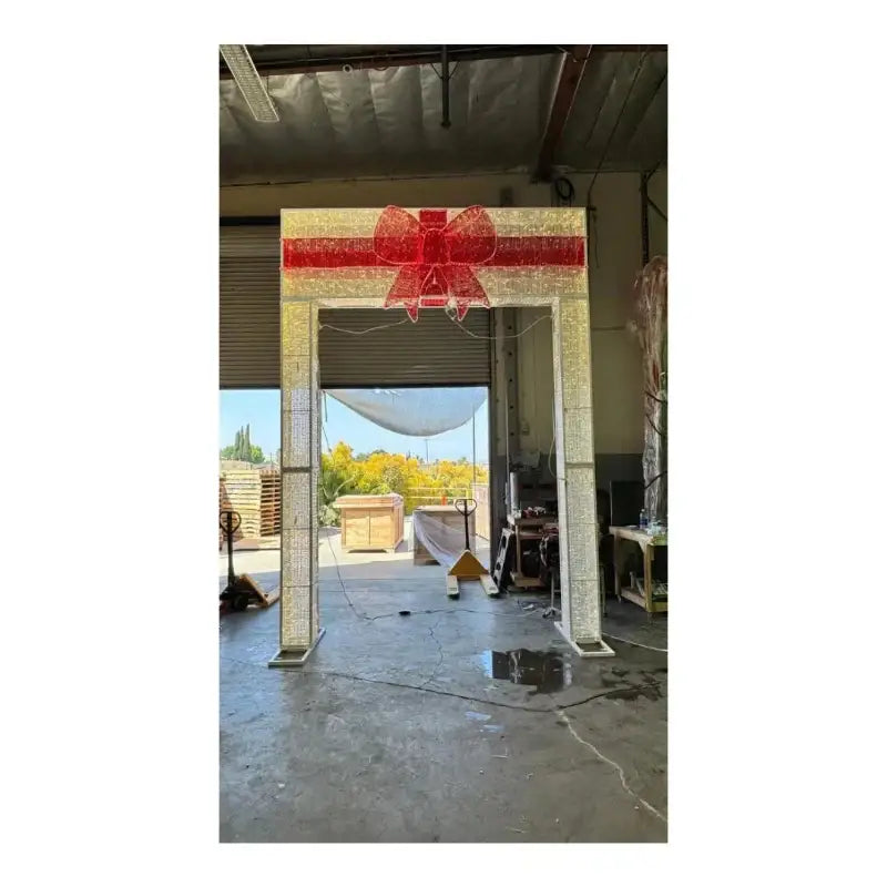 14FT Gold Gift Box Walkthrough Arch for Holiday Magic - Display