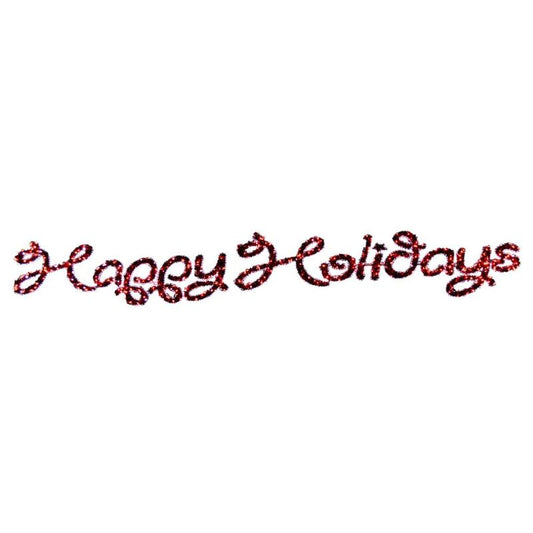 ’Happy Holidays’ Red and Cool White  -14FT - Lighted Display