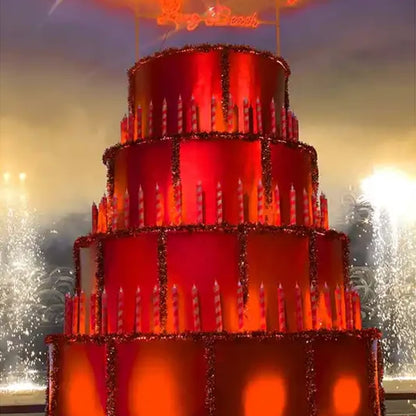 red birthday cake giant 3d display