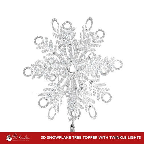 3D Snowflake Topper with Twinkle | 4FT