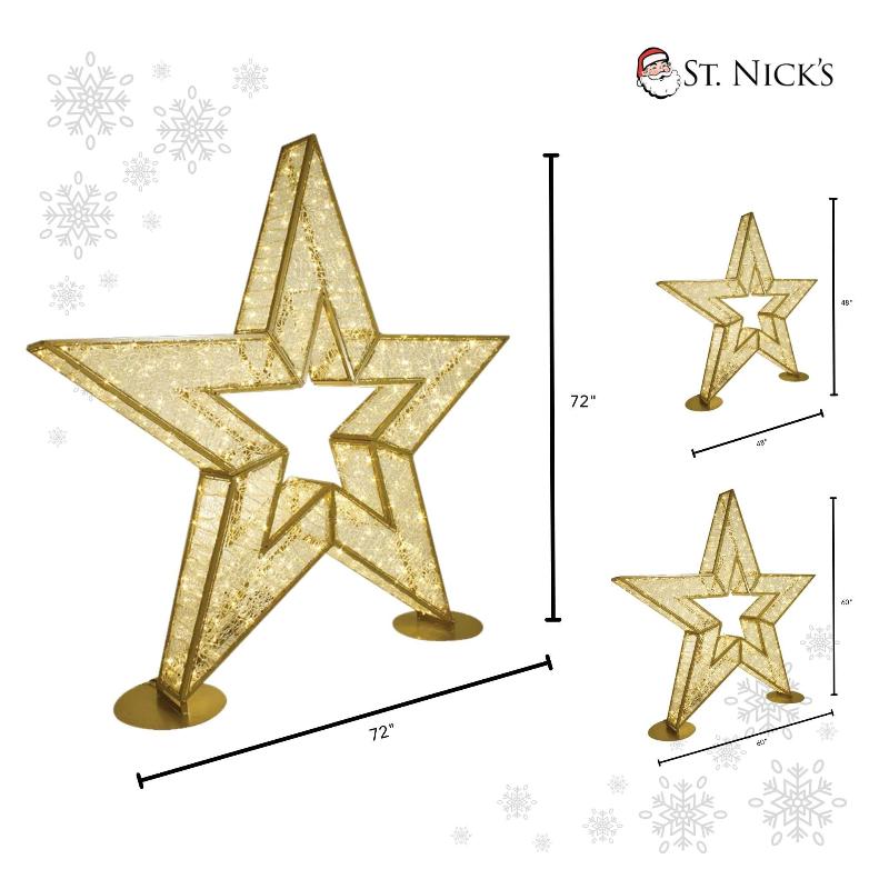 3D Star Warm White Twinkle Light - Lighted Display