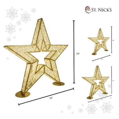 3D Star Warm White Twinkle Light - Lighted Display