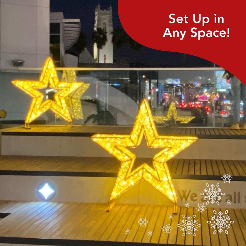 3D Star Warm White Twinkle Light - Lighted Display