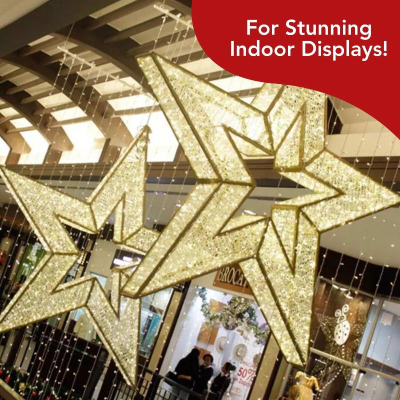 3D Star Warm White Twinkle Light - Lighted Display