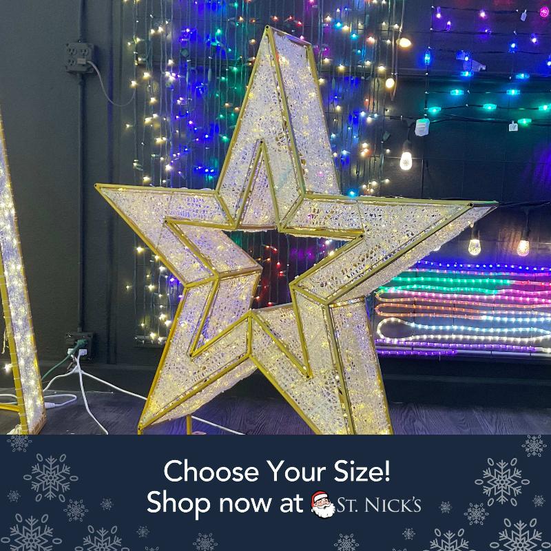 3D Star Warm White Twinkle Light - Lighted Display