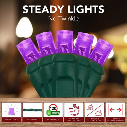 5MM-LED-Mini-Lights-Purple-Green-Wire-6-Spacing-7