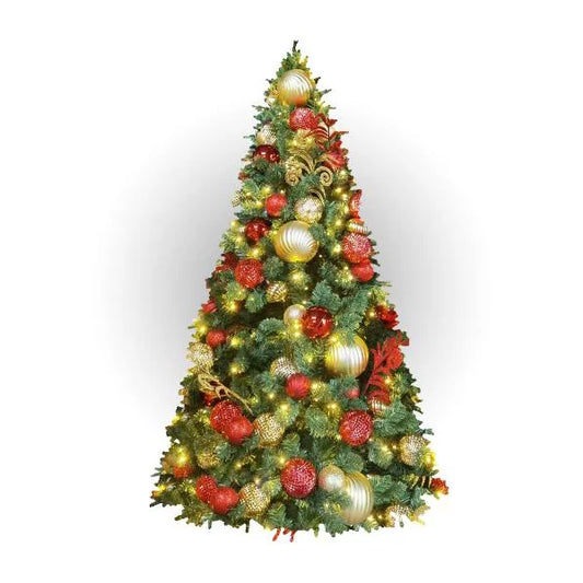 7.5FT-Red-Burgundy-and-Gold-Predecorated-PVC-Tree-1