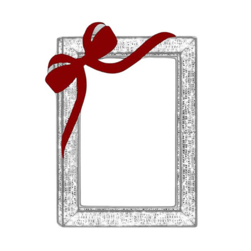 Cool White Lighted Frame with Red Bow - 8FT - Display