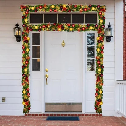 Green-Garland-Predecorated-Red-Gold-And-Burgundy-with-Lights-9X14-5