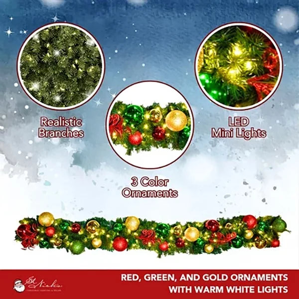 Green-Garland-Predecorated-Red-Green-Gold-with-Warm-White-Lights-9X14-3