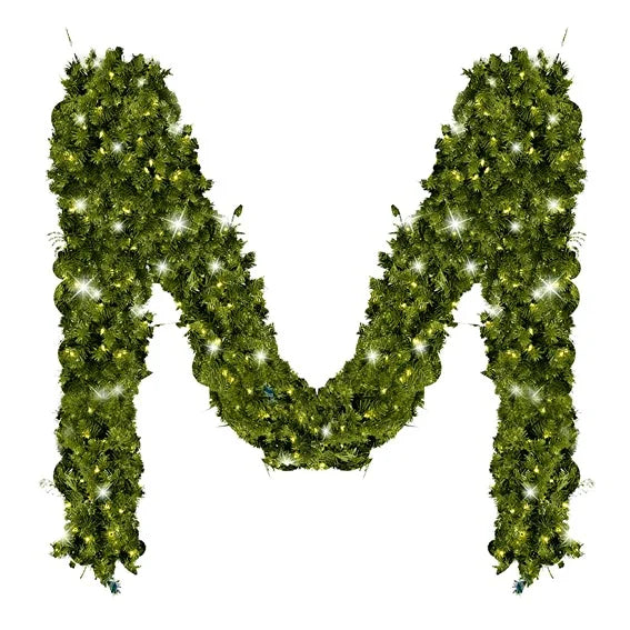 Green Garland with Warm White 9’X12’’