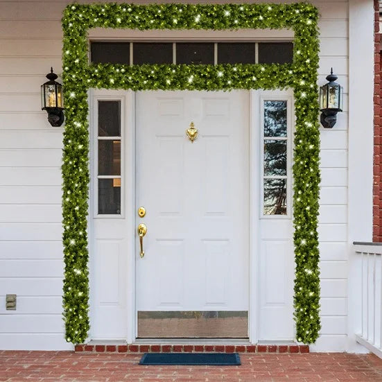 Green Garland with Warm White 9’X12’’