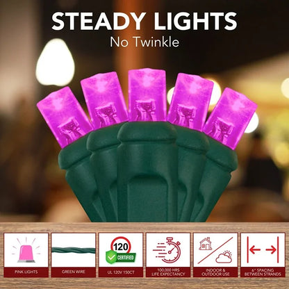 PINK-5MM-LED-MINI-LIGHTS-GREEN-WIRE-6-SPACING-7