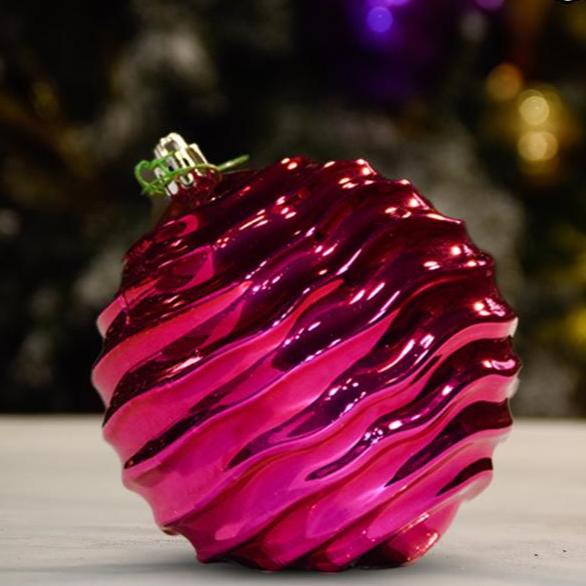 Pink Shiny Wave Ornament -100MM