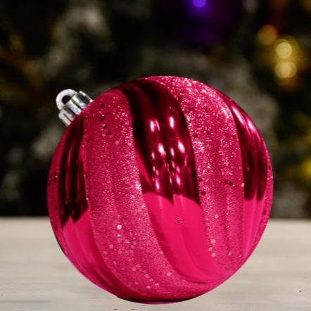 Pink Wave Shiny with Glitter Sequin - 150MM - Ornament