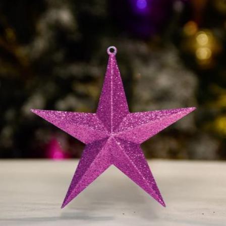 Purple Glitter Star - 150MM - Ornament