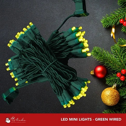 YELLOW 5MM GREEN WIRE - 6’’ SPACING