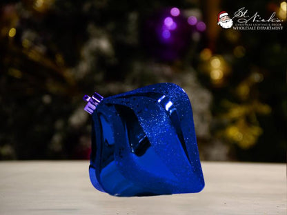 blue shiny drop swirl ornament-150mm