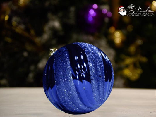 blue wave shiny with glitter sequin-ornament