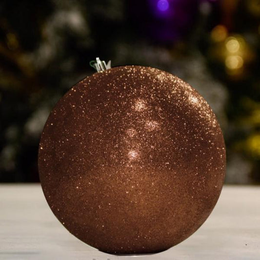 Brown Glitter Ball - 120MM - Ornament