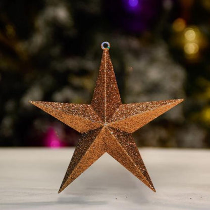 BROWN GLITTER STAR - 150MM - Ornament