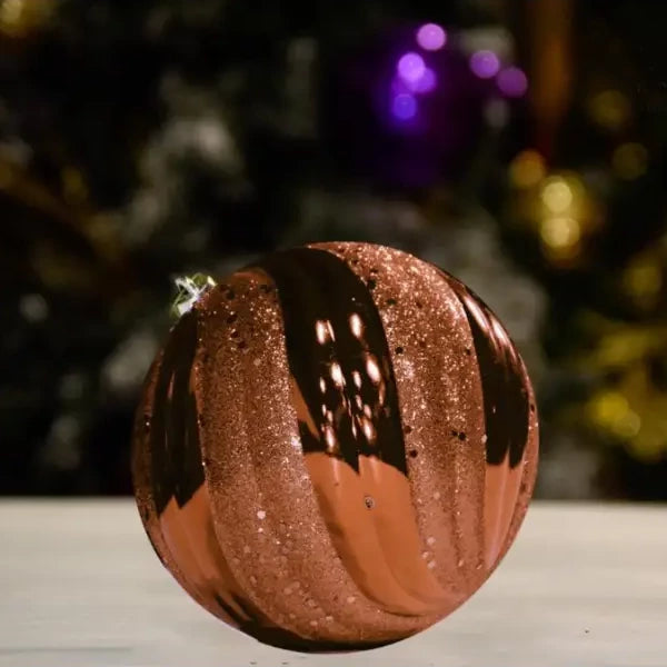 Brown Wave Shiny with Glitter Sequin - 150MM - Ball / Ornament