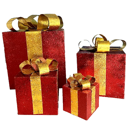 glittered-gift-box-set-red-with-gold-ribbon-non-lighted-display-815