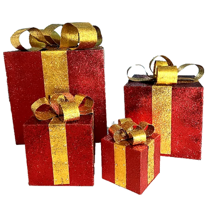 glittered-gift-box-set-red-with-gold-ribbon-non-lighted-display-815