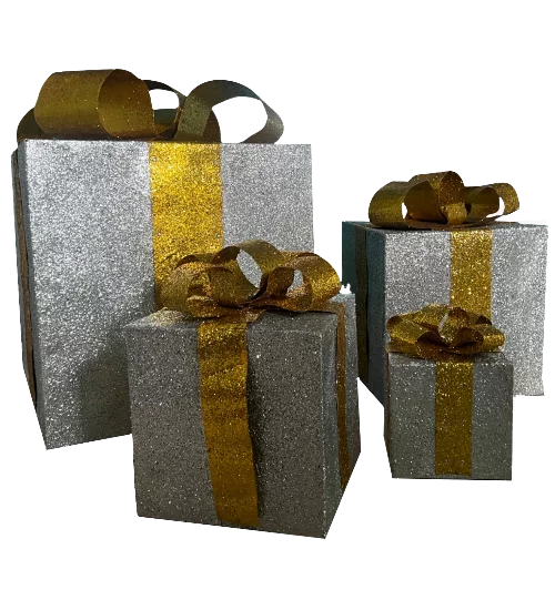 glittered-gift-box-set-silver-with-gold-ribbon-non-lighted-display-190