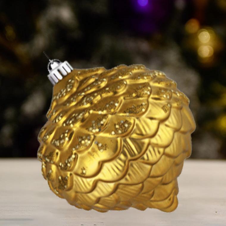 gold glitter acorn christmas tree decor ornament 150mm