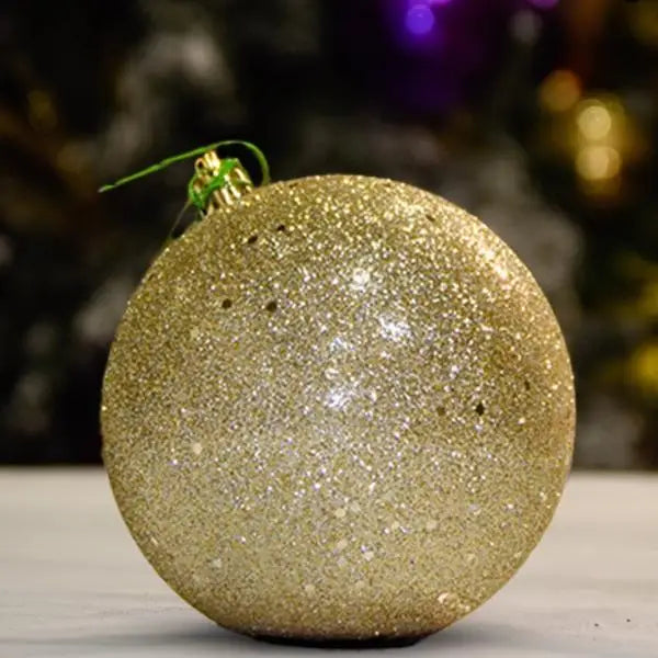 Gold Glitter with Sequin Ball - 100MM - Ornament