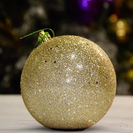 Gold Glitter with Sequin Ball - 100MM - Ornament