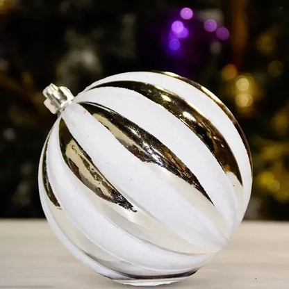 Gold Glitter with Whtie Ball - Ornament