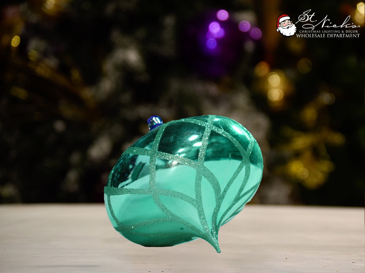 green-aqua-shiny-with-glitter-flower-onion-christmas-tree-decor-ornament-150mm-st-nicks-CA