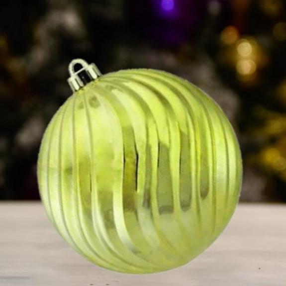 Moss Green Shiny Swirl Ornament - 80MM