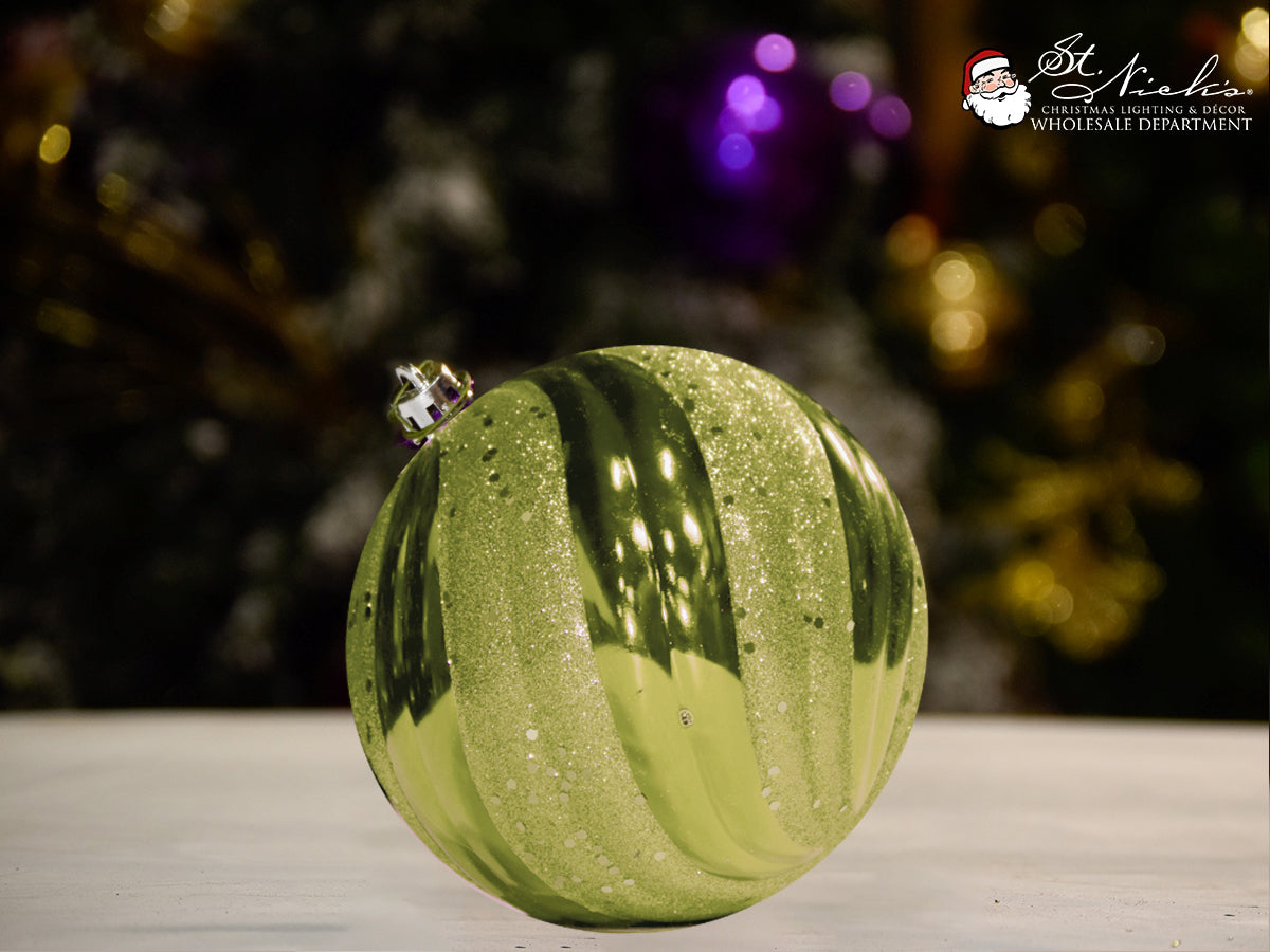 moss-green-wave-shiny-with-glitter-sequin-christmas-tree-decor-ornament-st-nicks-CA