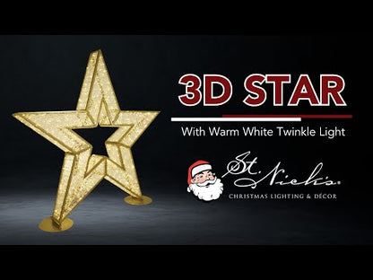 3D Star Warm White Twinkle Light - Lighted Display