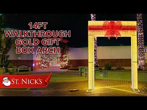 14FT Gold Gift Box Walkthrough Arch