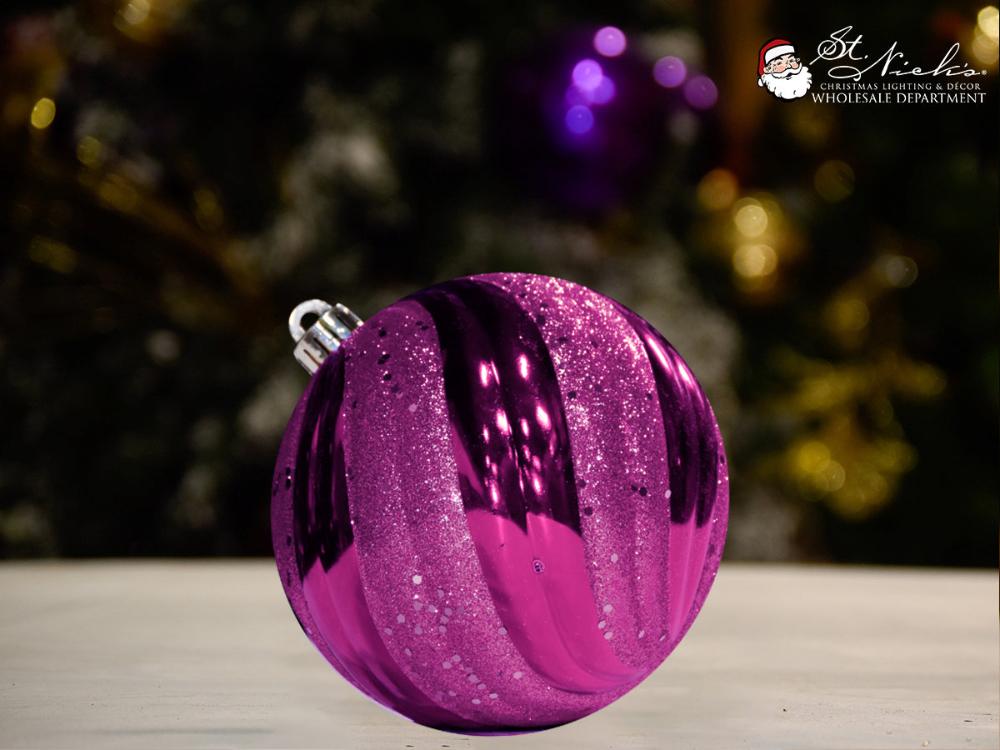 PURPLE WAVE SHINY WITH GLITTER SEQUIN - Ornament