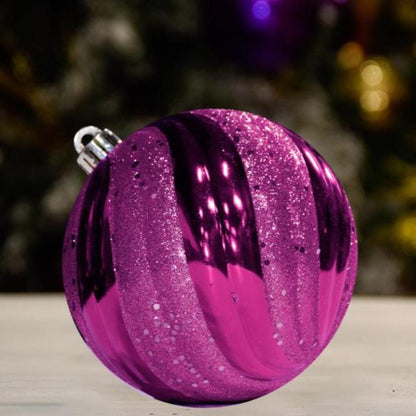 PURPLE WAVE SHINY WITH GLITTER SEQUIN - Ornament