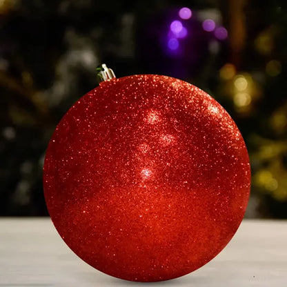 Red Glitter Ball Ornament - 100MM