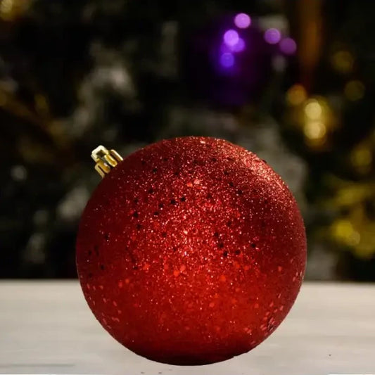 RED GLITTER SEQUIN BALL - 100MM - Ornament