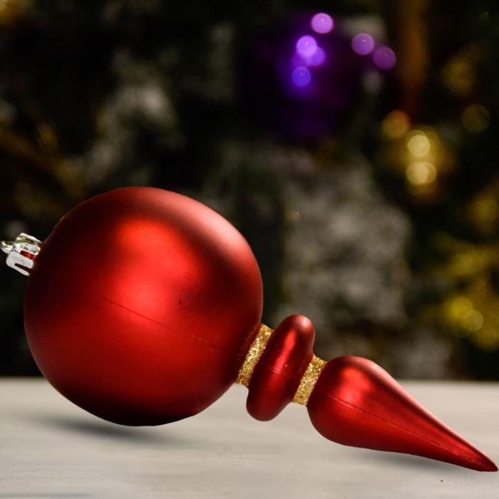 Red Matte Classic -100mm - Short Finial -Ornament