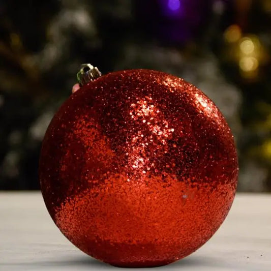 Red Shiny Sequin Ball - 100MM / Ornament